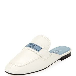 Leather 10mm Mule Loafer with Logo